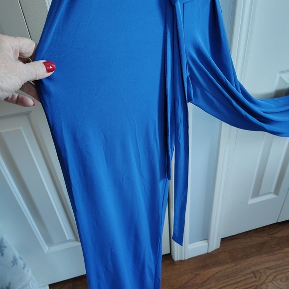 Nina Leonard Deep Sea Blue B Neck Jumpsuit M - Picture 3 of 10